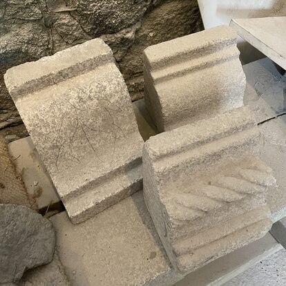Carved granite pieces